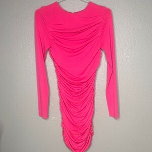 Alice + Olivia Fuchsia Long Sleeve Dress